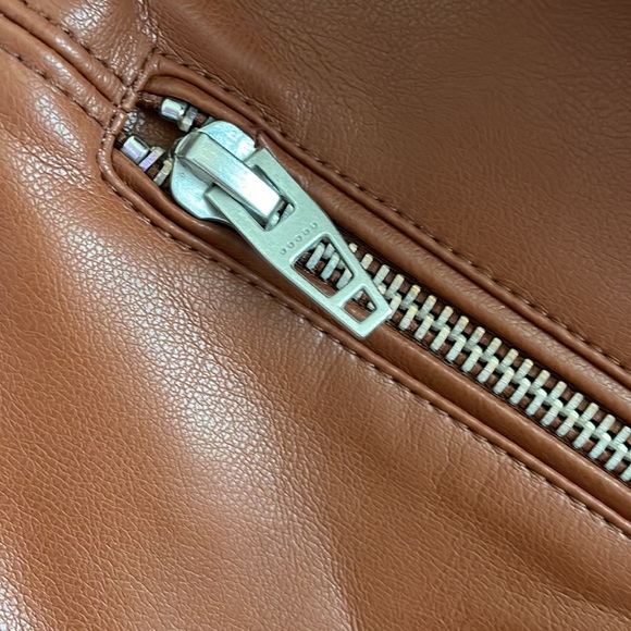 NWT BLANKNYC Faux Leather Full Zip Moto Jacket in Cognac - Picture 13 of 13